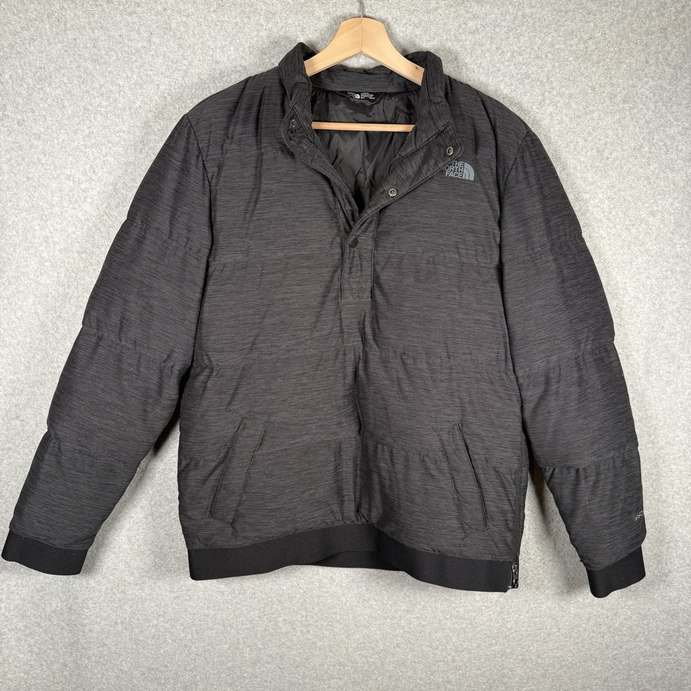 The North Face 550 Puffer Goose Down Filled Gray 1/4 Snap Jacket‎ Men's Small